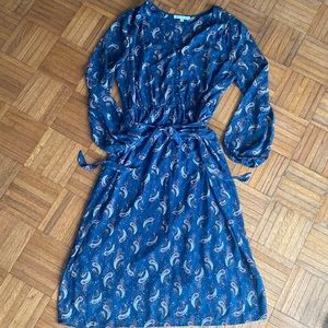 DR2 long sleeve paisley midi dress